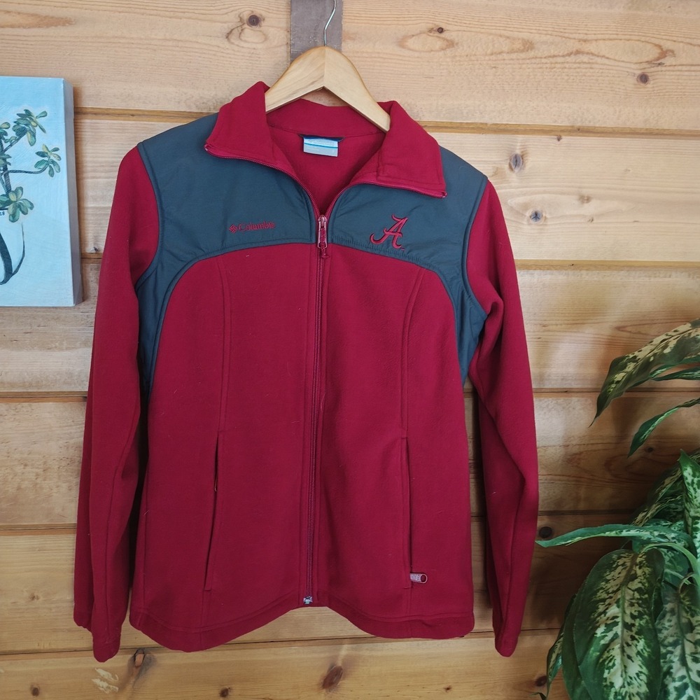 Alabama University Columbia Full Zip Fleece Men's Size Small Crimson Roll Tide